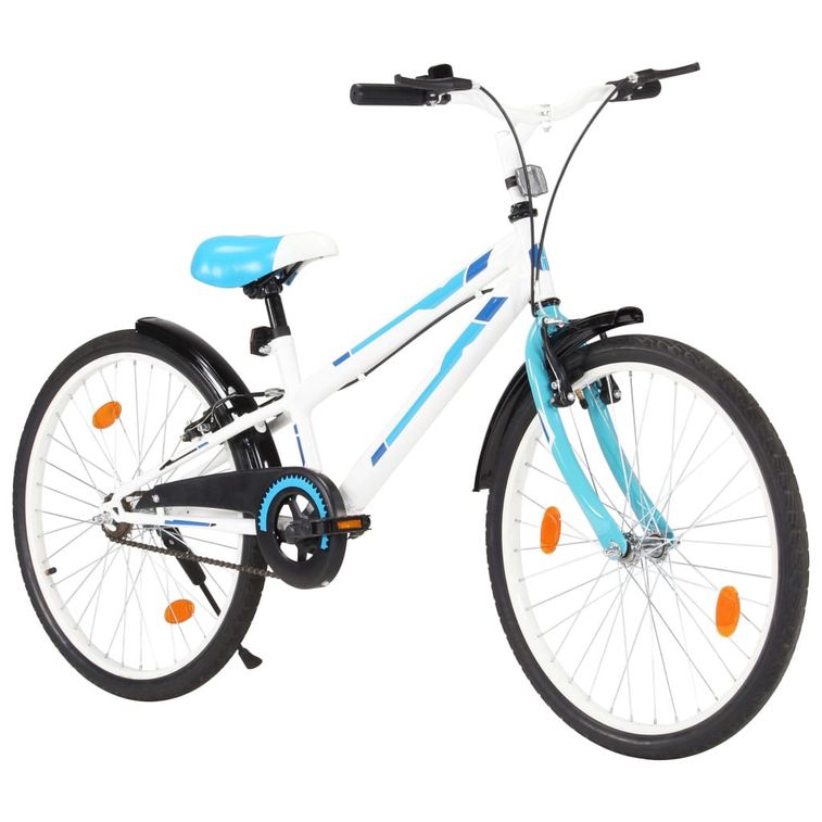 Vélo pour enfants 24 pouces Bleu et blanc - Photo n°4
