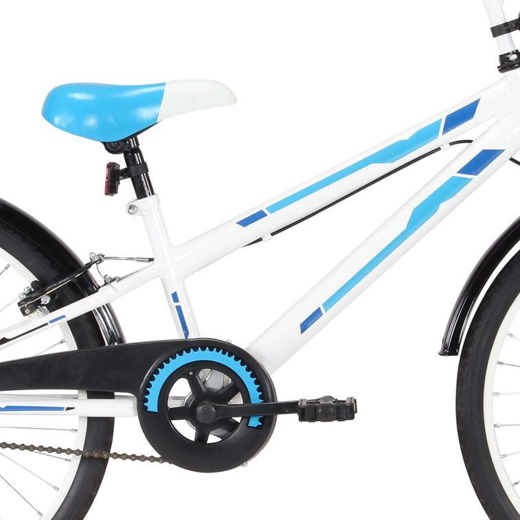 Vélo pour enfants 24 pouces Bleu et blanc - Photo n°5