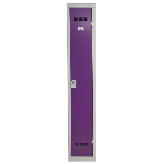Vestiaire industriel métal violet 1 porte L 31 x H 185 x P 51 cm - Photo n°2