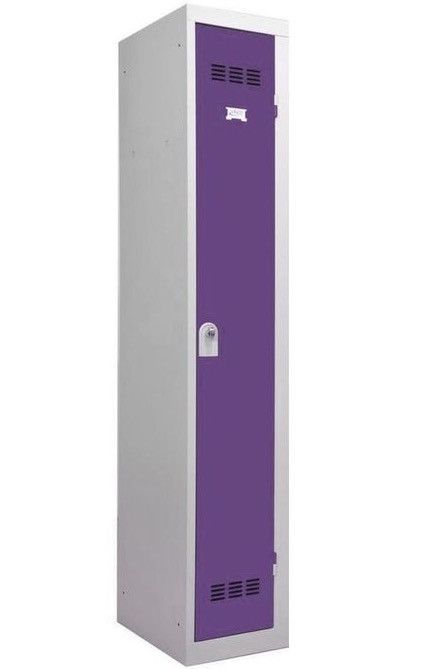 Vestiaire industriel métal violet 1 porte L 31 x H 185 x P 51 cm - Photo n°1