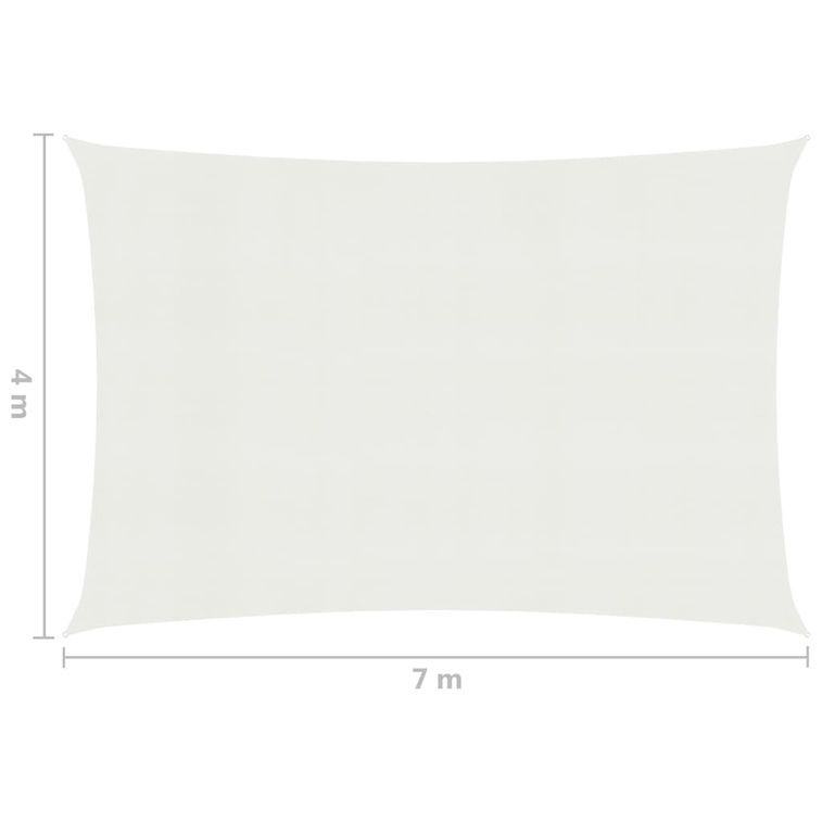 Voile d'ombrage 160 g/m² Blanc 4x7 m PEHD - Photo n°6