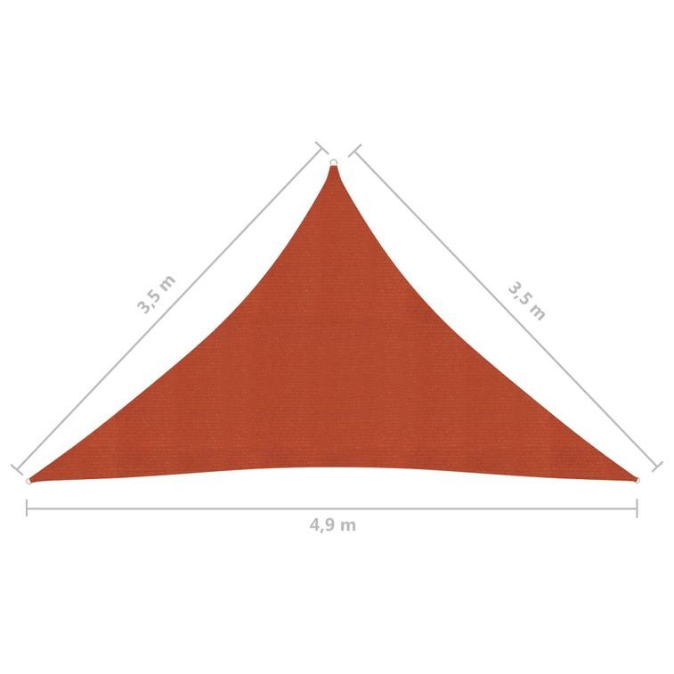 Voile d'ombrage 160 g/m² Terre cuite 3,5x3,5x4,9 m PEHD - Photo n°6