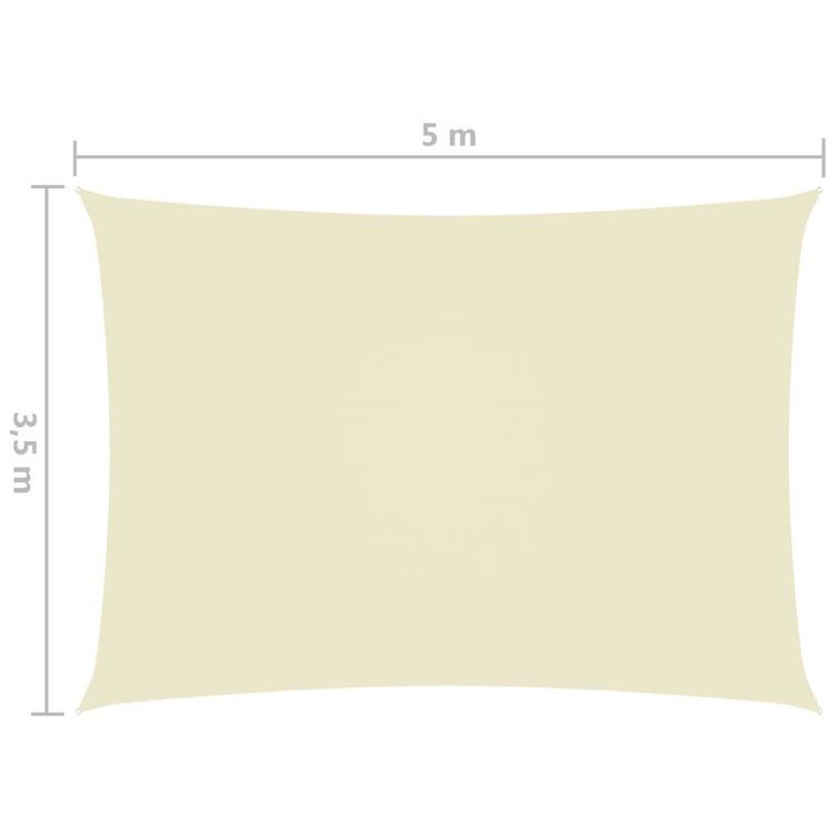 Voile de parasol Tissu Oxford rectangulaire 3,5x5 m Crème - Photo n°6