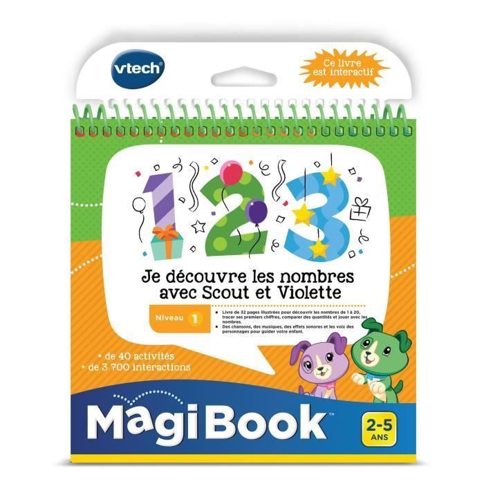 VTECH - Livre Interactif Magibook - Je Découvre Les Nombres Avec Scout Et Violette - Photo n°1