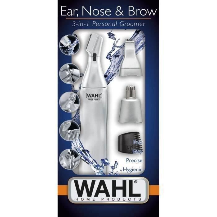 WALH 5545-2416 - Tondeuse nez oreilles sourcils 3 en 1 - 3 tetes- Lames lavables pour un nettoyage facile - Guide de coupe - Blanc - Photo n°2