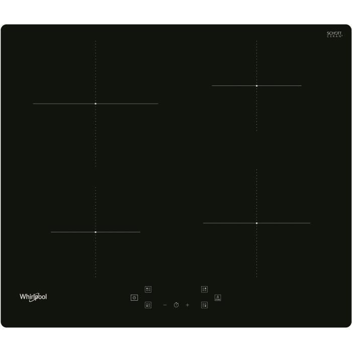 WHIRLPOOL - WSQ4860NE - Table de cuisson induction - 4 foyers - 7200W - L60 cm - Revetement verre noir - Photo n°1