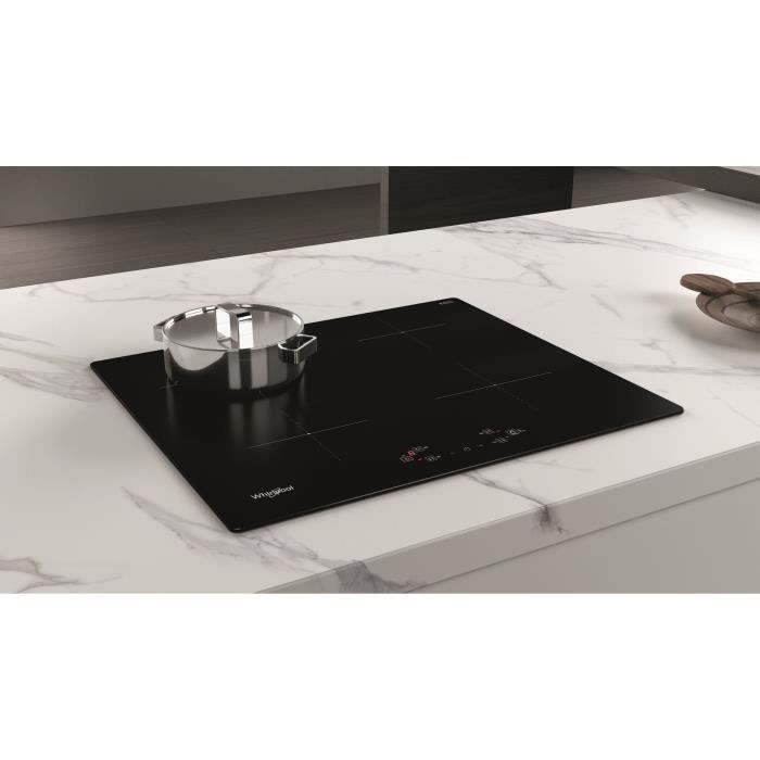 WHIRLPOOL - WSQ4860NE - Table de cuisson induction - 4 foyers - 7200W - L60 cm - Revetement verre noir - Photo n°2