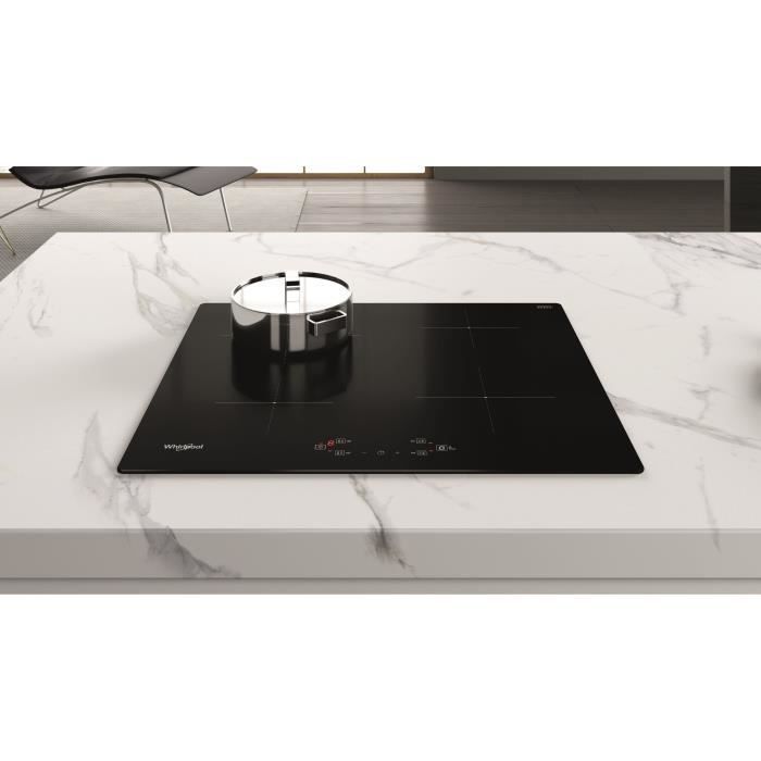 WHIRLPOOL - WSQ4860NE - Table de cuisson induction - 4 foyers - 7200W - L60 cm - Revetement verre noir - Photo n°3
