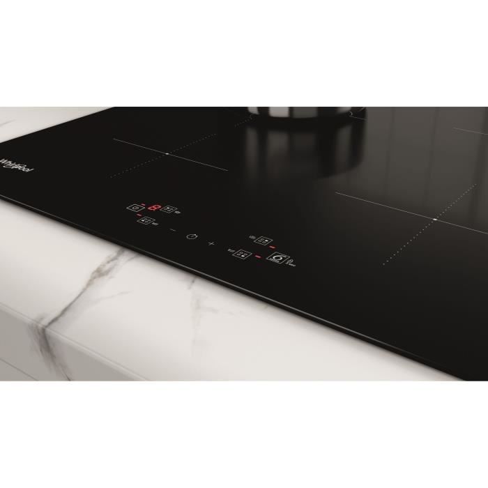 WHIRLPOOL - WSQ4860NE - Table de cuisson induction - 4 foyers - 7200W - L60 cm - Revetement verre noir - Photo n°4