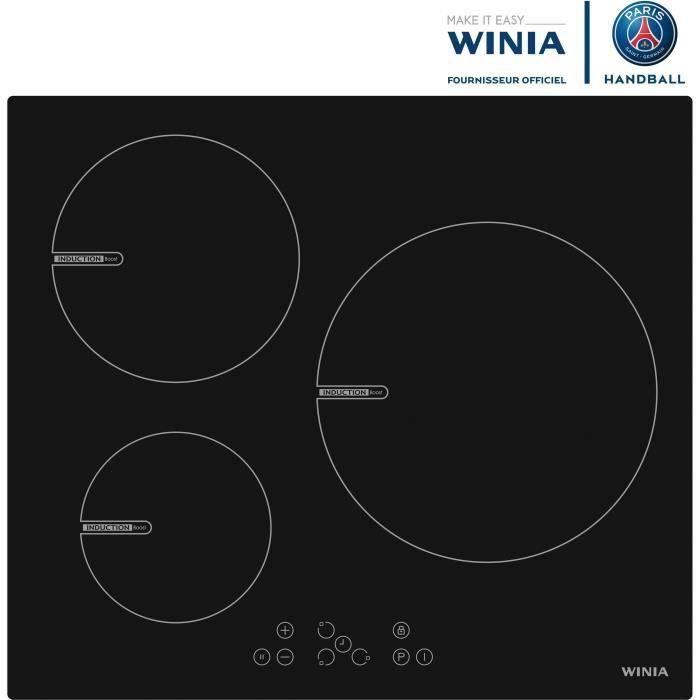 WINIA WKPI-U3Z0 - Plaque de cuisson induction - 3 foyers - 7200W - L59xP52cm - Noir - Photo n°1