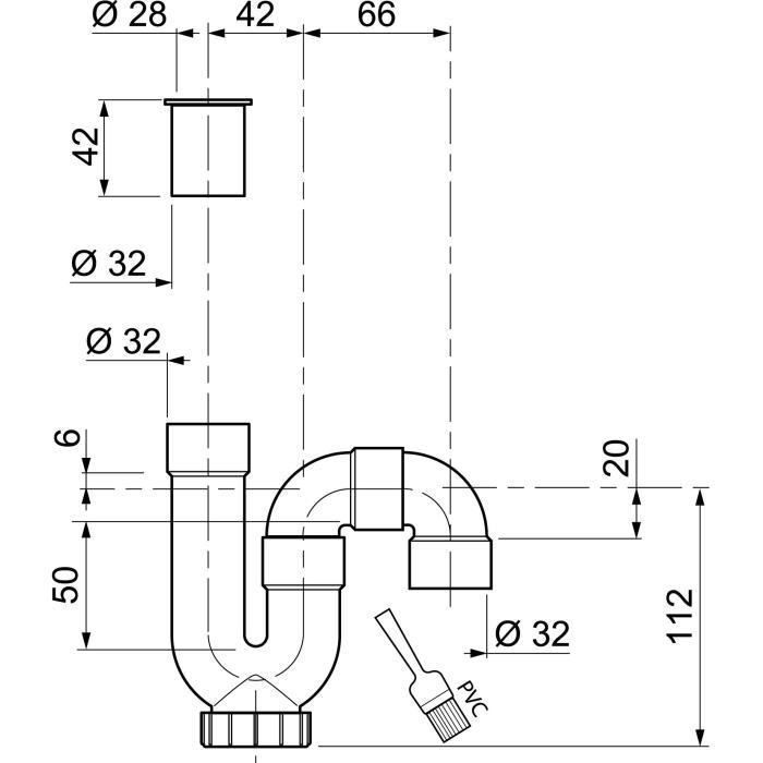 WIRQUIN Siphon de lavabo - PVC - Sortie horizontale ou verticale a coller - Photo n°2