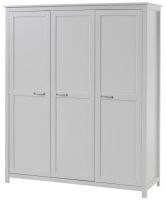 Armoire 3 portes pin massif blanc Carly