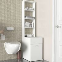 Armoire de rangement de toilette bois blanc 39.6 cm