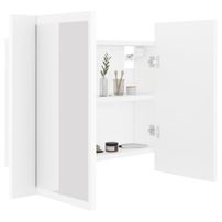 Armoire de salle de bain à miroir à LED Blanc 60x12x45 cm