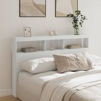 Armoire tête de lit avec LED blanc 160x17x102 cm