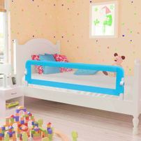 Barrière de sécurité de lit enfant Bleu 120x42 cm Polyester