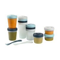 BEABA Pack 1er repas, Portion Clip de conservation (2x90ml + 4x150ml + 6x250ml + 2 cuill 1ere âge), Storm