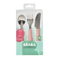 BEABA Set de 3 couverts inox old pink