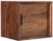 Caisse de rangement 1 porte bois massif foncé Denise