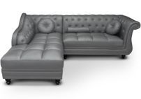Canapé d'angle gauche simili cuir gris Ritika 240 cm