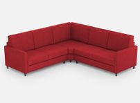 Canapé d'angle moderne italien tissu rouge Korane - 5 tailles