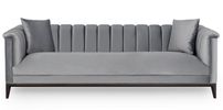 Canapé moderne 3 places velours gris Kubika 228 cm