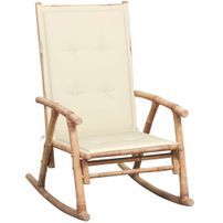 Chaise à bascule avec coussin Bambou 23