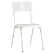 Chaise bois et pieds métal blanc Kaem - Lot de 4