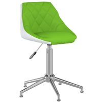 Chaise de bureau pivotante Vert et blanc Similicuir