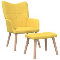 Chaise de relaxation tabouret 62x68,5x96cm Jaune moutarde Tissu 4