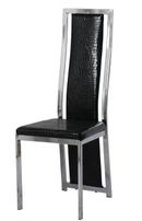 Chaise design simili cuir effet croco et acier chromé Milana - Lot de 6