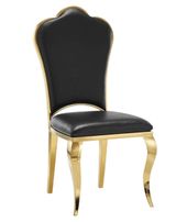 Chaise design simili cuir et pieds doré effet miroir Kouma - Lot de 4