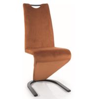 Chaise design velours et métal noir Karal - Lot de 2