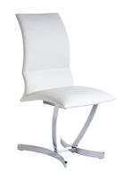 Chaise en similicuir blanc et pieds acier Camilo - Lot de 4