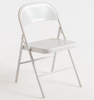 Chaise pliante métal blanc brillant Taly - Lot de 2
