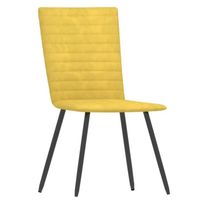 Chaise velours jaune et pieds métal noir Memsi - Lot de 2