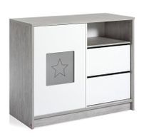 Commode avec plan à langer bois gris et blanc Eco Star