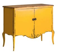 Console 2 portes orme massif jaune décapé Juan