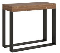 Console extensible pin massif teinté clair et métal anthracite 40 à 196 cm Elatra