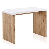 Console fixe Blanc brillant et Naturel Kuba