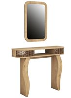 Ensemble console fixe bois chêne clair avec miroir Dolly 105 cm