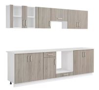 Ensemble de cuisine 8 pièces chêne clair Java