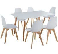 Ensemble table à manger et 6 chaises Rio 140 cm