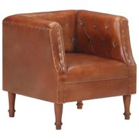 Fauteuil Marron Cuir véritable