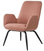 Fauteuil moderne tissu rouge corail Daly 66 cm