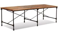 Grande table industrielle rectangulaire bois massif recomposé Vintale 240 cm