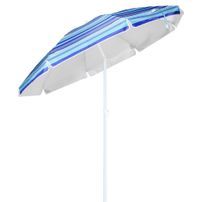 HI Parasol de plage 200 cm Bleu à rayures