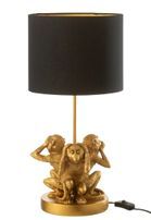 Lampe de chevet singe doré Jacynthe H 1.96 cm