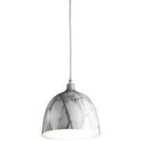 Lampe suspension métal effet marbre blanc Reizo