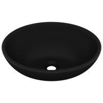 Lavabo ovale de luxe Noir mat 40x33 cm Céramique
